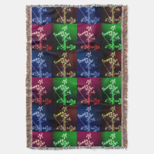 Tree Silhouettes in Four Seasons Throw Blanket