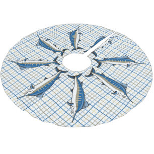 Tree Skirt - Blue Marlin on Plaid