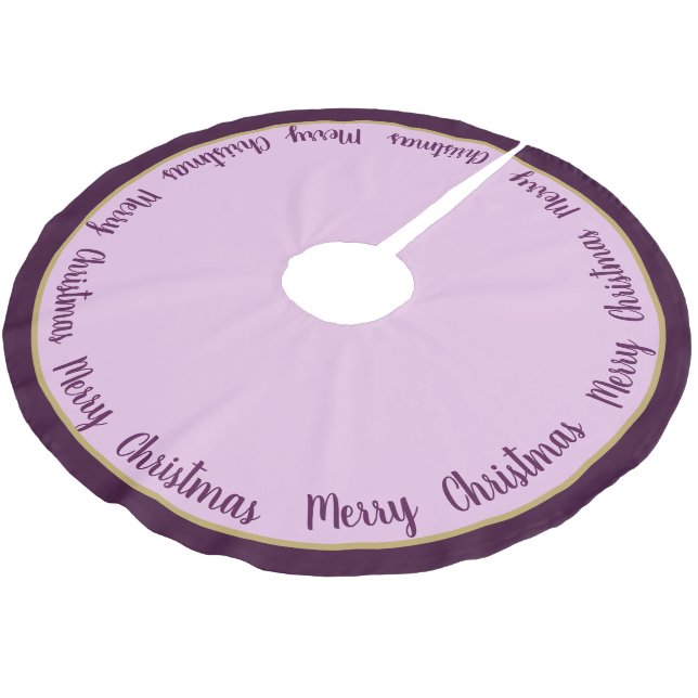 Tree Skirt-Merry Christmas Brushed Polyester Tree Skirt (Angled)