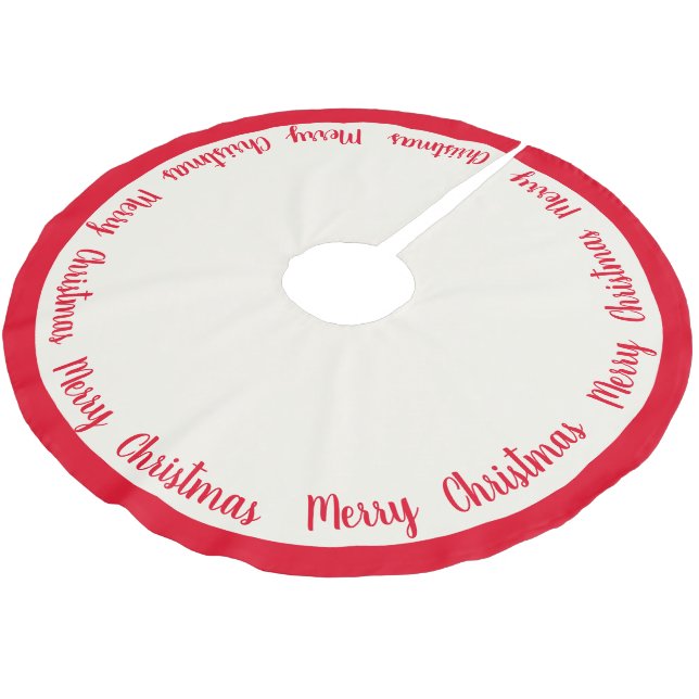 Tree Skirt-Merry Christmas Brushed Polyester Tree Skirt (Angled)