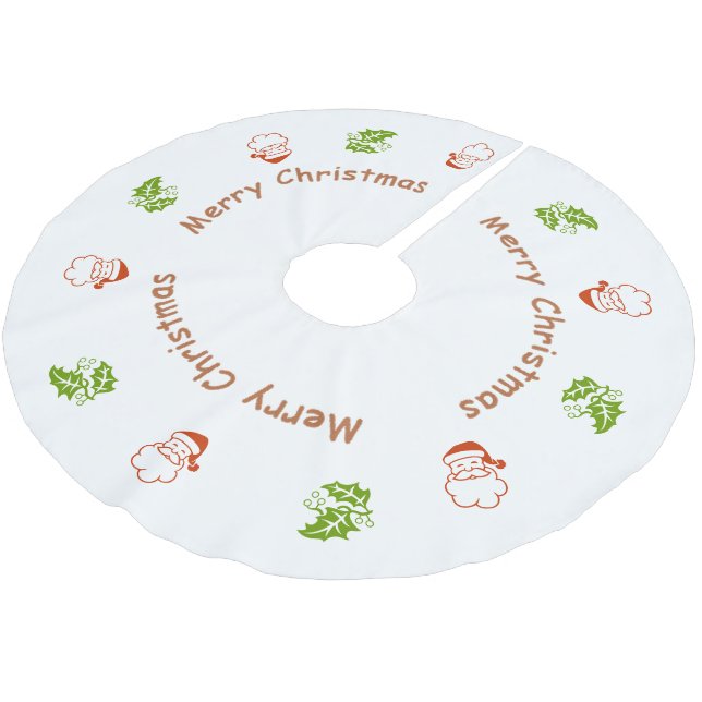 Tree Skirt - Santa and Holly (Angled)