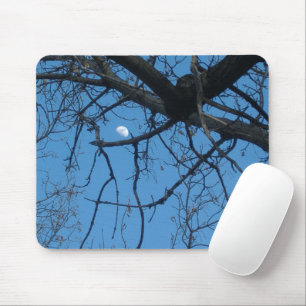 Tree Sky Moon Mouse Pad