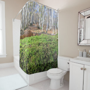 Tree Slumbers in Autumn Moss - Personalised Shower Curtain