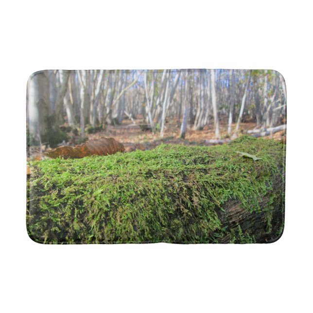 Tree Slumbers in Autumn Moss - Personalized Bath Mat (Front)