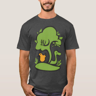 Tree Snake Bird Nature Outrs Design funny T-Shirt