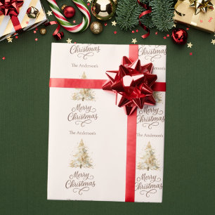 Tree snow cream mocha Christmas Wrapping Paper