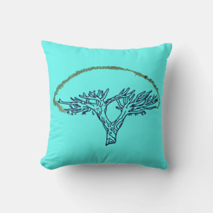 Tree, Socotra Dragon Tree Drawing Cushion