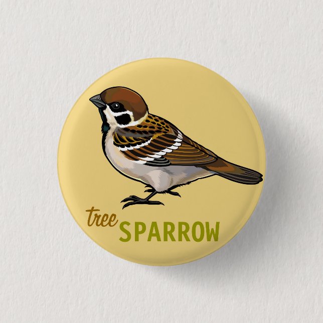 tree sparrow 3 cm round badge (Front)
