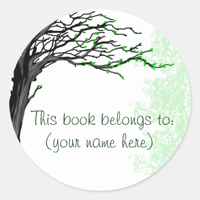 Tree, spring time classic round sticker (Front)