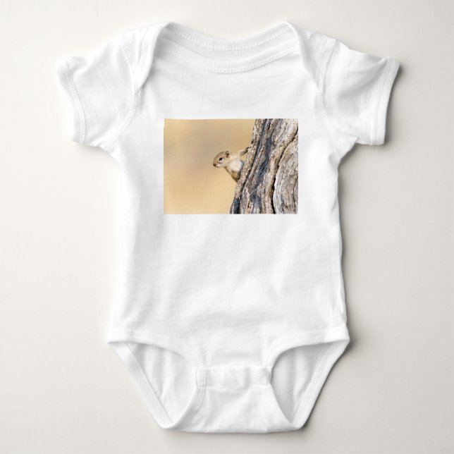 Tree squirrel baby bodysuit (Front)