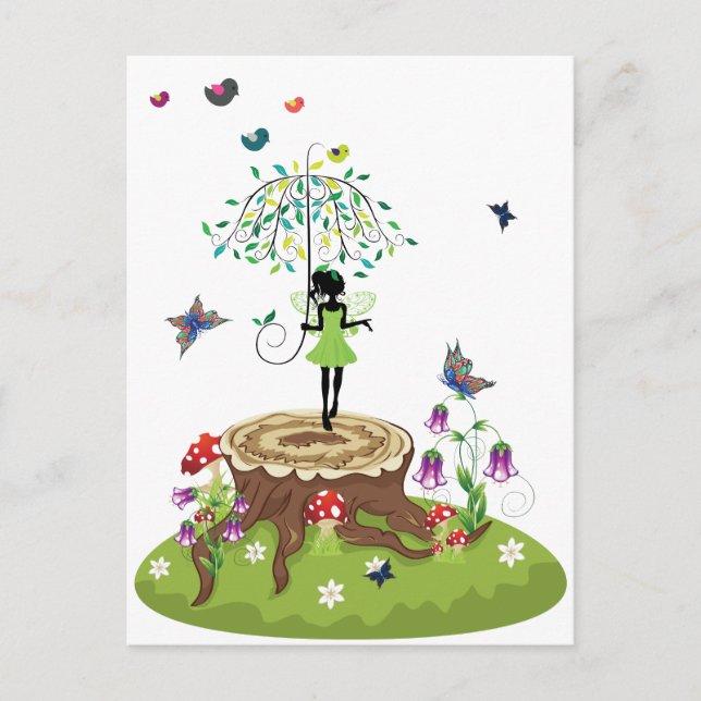 Tree Stump and Fairy 2 Postcard (Front)