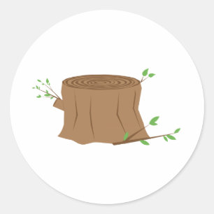 Tree Stump Classic Round Sticker