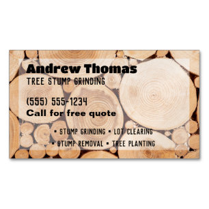 Tree Stump Grinding Magnetic Business Card