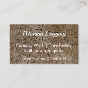 Tree Stump Logging Business Card