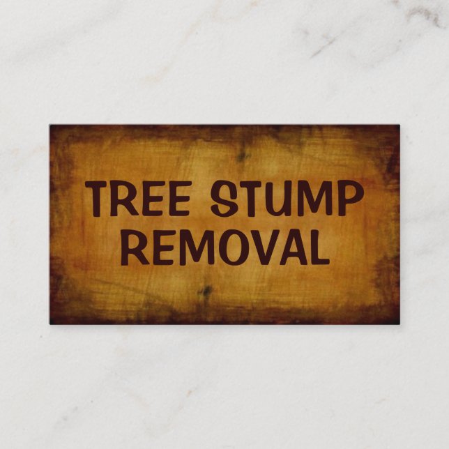 Tree Stump Removal Antique Business Card (Front)