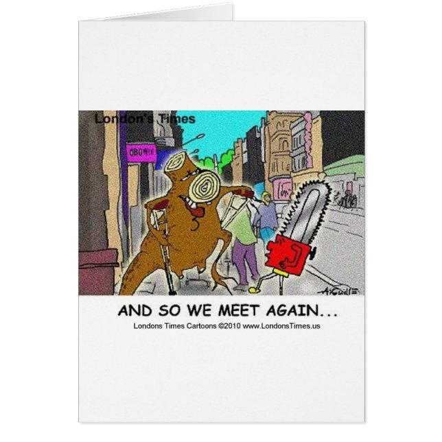 Tree Stump Vs Chainsaw Funny Mugs Cards Gifts (Front)