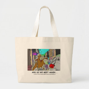 Tree Stump Vs Chainsaw Funny Mugs Cards Gifts Large Tote Bag