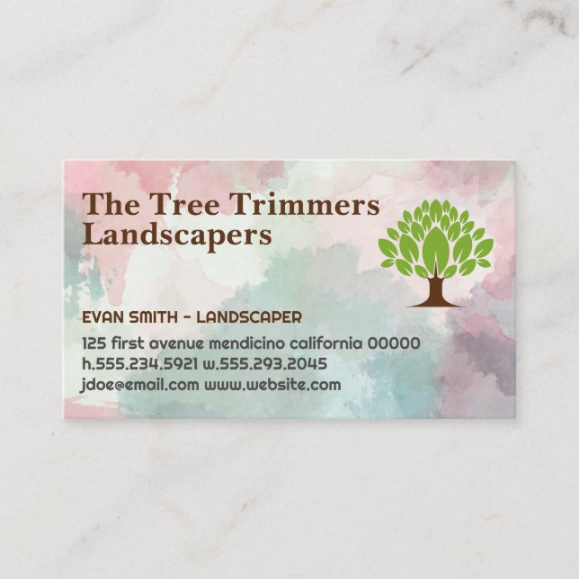 Tree Stylised | Gardening Landscapers Business Card (Front)