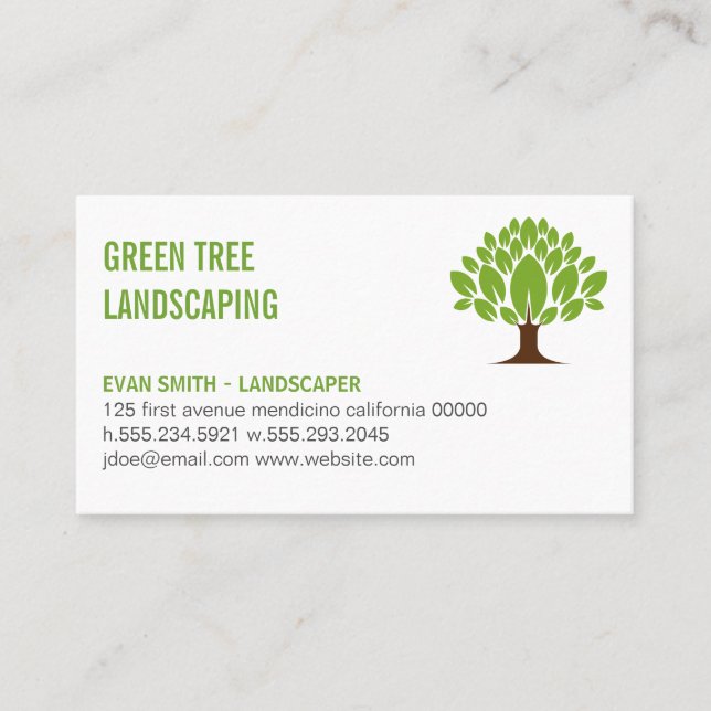 Tree Stylised Logo Business Card (Front)
