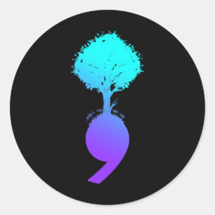 Tree Suicide Prevention Awareness Classic Round Sticker