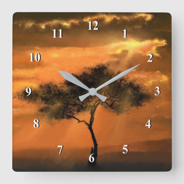Tree Sunbeams Wall Clock (Front)