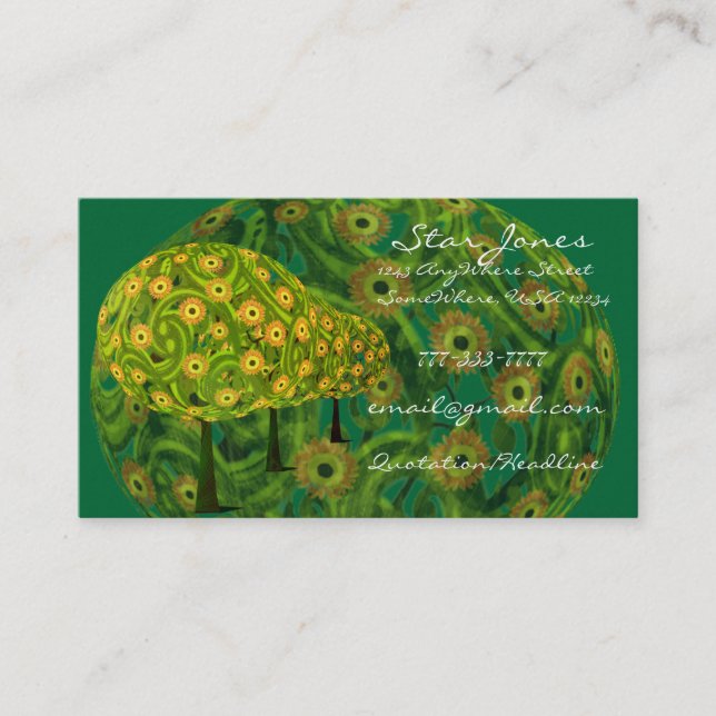 Tree SunFlowers Business Business Card (Front)