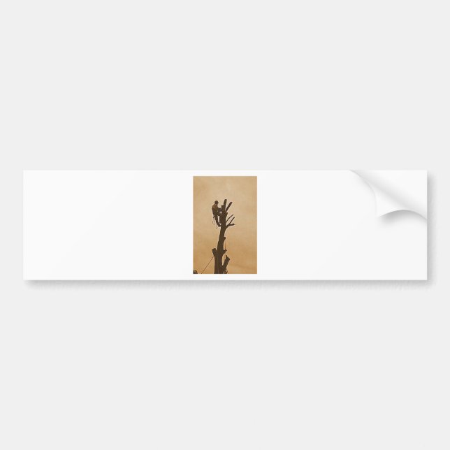 Tree Surgeon Arborist at work present Bumper Sticker (Front)