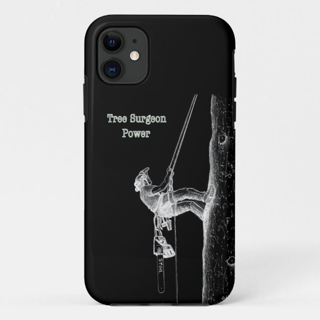 Tree Surgeon Arborist at work present Chainsaw Cas Case-Mate iPhone Case (Back)