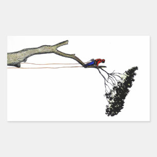 Tree Surgeon Arborist at work present Chainsaw Gif Rectangular Sticker