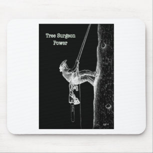 Tree Surgeon Arborist at work present Chainsaw Mouse Pad
