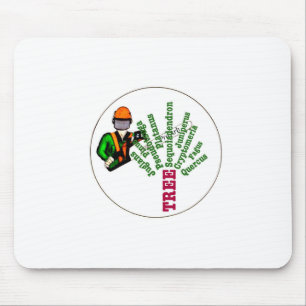 Tree Surgeon Arborist at work present Chainsaw Mouse Pad