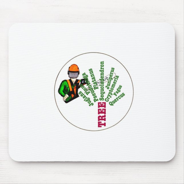 Tree Surgeon Arborist at work present Chainsaw Mouse Pad (Front)