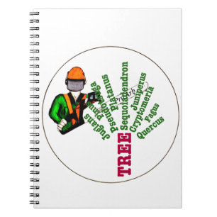 Tree Surgeon Arborist at work present Chainsaw Notebook