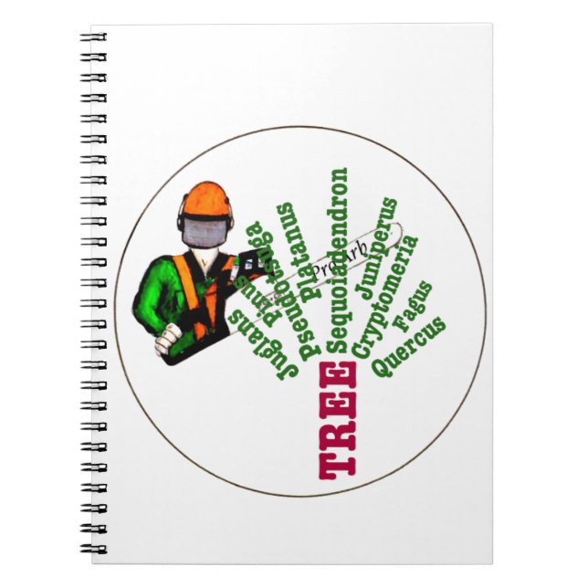 Tree Surgeon Arborist at work present Chainsaw Notebook (Front)
