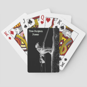 Tree Surgeon Arborist at work present Chainsaw Playing Cards