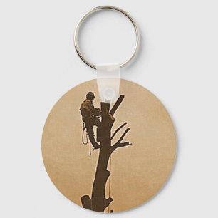 Tree Surgeon Arborist at work present Key Ring
