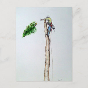Tree Surgeon Arborist at work present Postcard
