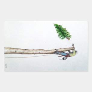 Tree Surgeon Arborist at work present Rectangular Sticker