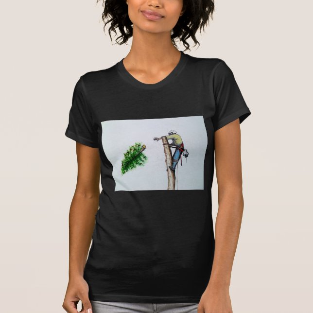 Tree Surgeon Arborist at work present T-Shirt (Front)
