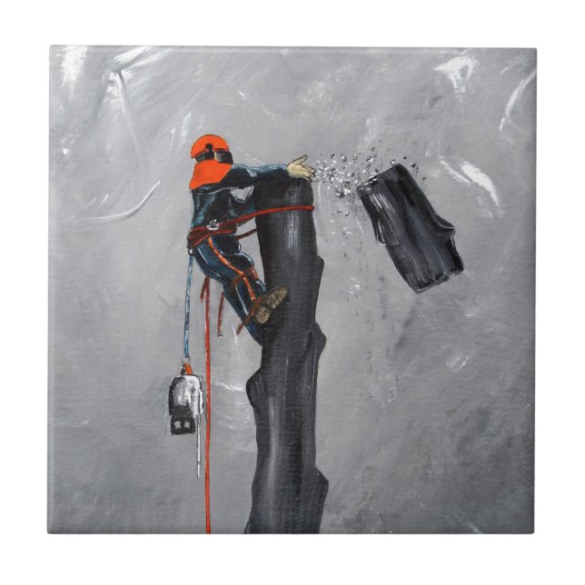Tree Surgeon Arborist Ceramic Tile (Front)