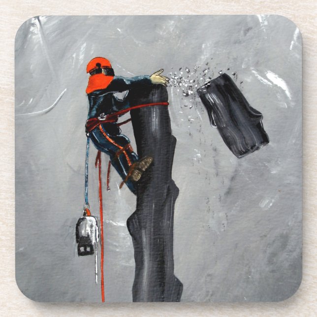 Tree Surgeon Arborist christmas present Birthday Coaster (Front)