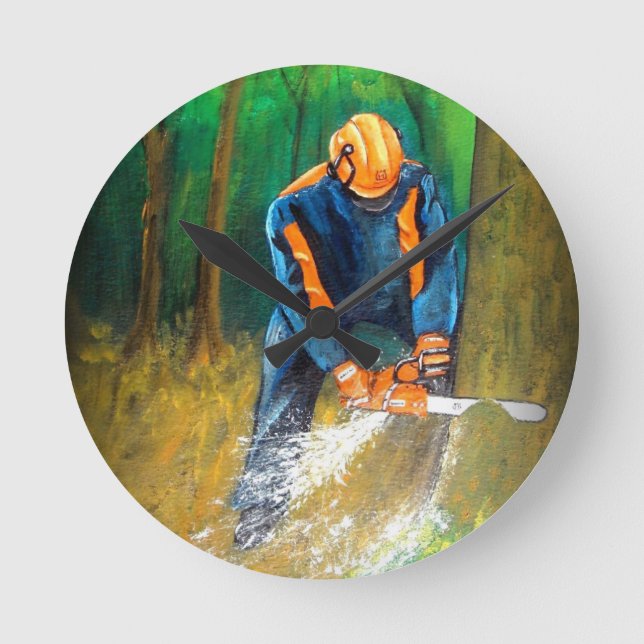 Tree Surgeon Arborist christmas present Birthday Round Clock (Front)
