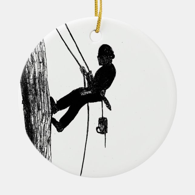 Tree Surgeon Arborist christmas present gift Ceramic Ornament (Front)