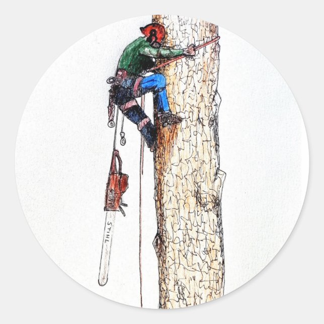 Tree Surgeon Arborist Classic Round Sticker (Front)