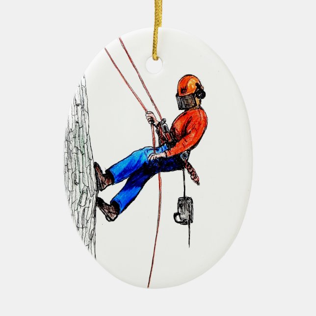 Tree Surgeon Arborist Forester Ceramic Tree Decoration (Front)