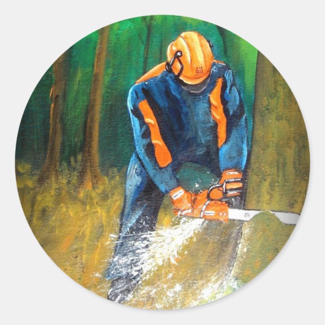 Tree Surgeon Arborist Forester Classic Round Sticker (Front)