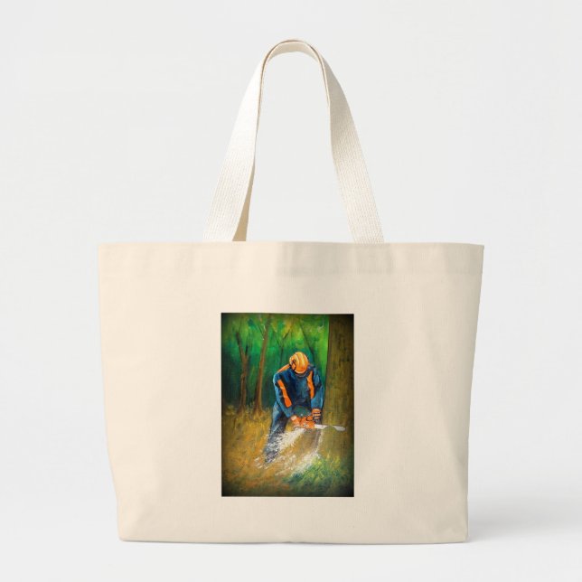 Tree Surgeon Arborist Forester Large Tote Bag (Front)