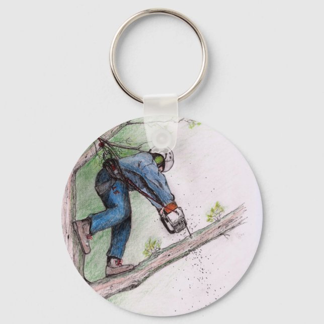 Tree Surgeon Arborist Key Ring (Front)