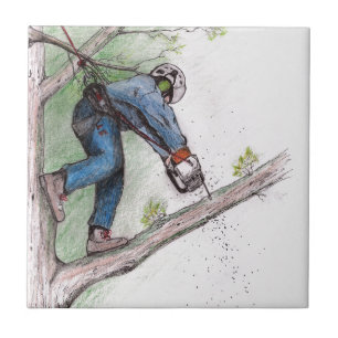 Tree Surgeon Arborist Lumberjack Tile
