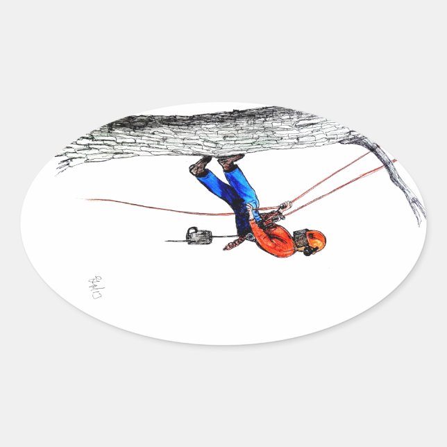 Tree Surgeon Arborist Oval Sticker (Front)